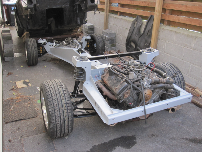 Bare chassis, waiting for Dore’s completed DMC-12 body to go on top.